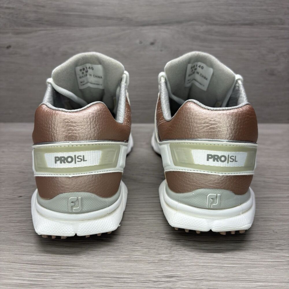 FootJoy Women’s Pro SL Golf Size 8 White/Rose Spikeless Sneakers - Picture 3 of 13